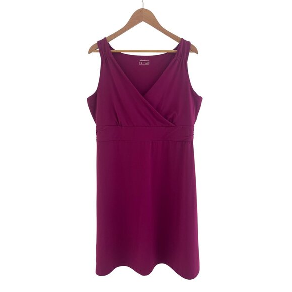 Eddie Bauer Berry Magenta Aster Travex Dress Size XL Soft Knit Fitness Summer - Picture 1 of 6